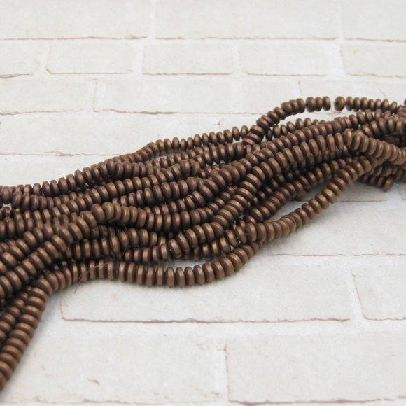 Bronze Hematite Rondelle Beads Full Strand Jewelry Making Supplies - Picture 2 of 5